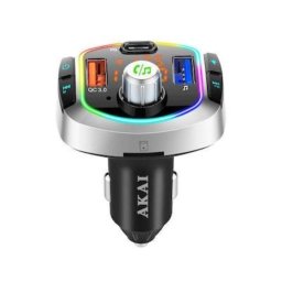 Modulator FM Akai 87.5-108 MHz Bluetooth Cititor USB Micro SD Card Iluminare LED