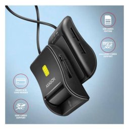 Cititor Carduri AXAGON CRE-SM3SD USB-A Smart Card & SD/microSD/SIM Card/ID Card Negru