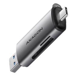 Cititor Carduri AXAGON CRE-SAC Superspeed USB 3.2 Gen1 Tip C+Tip A la SD/microSD Argintiu