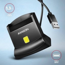 Cititor Carduri AXAGON CRE-SM4N Smart Card StandReader USB-A Negru