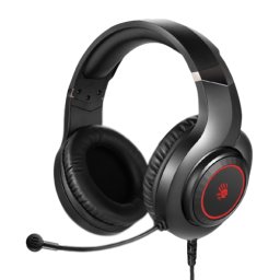 Casti cu Microfon A4Tech Bloody Gaming cu Fir Standard Multimedia (PC and more) Microfon pe Casca Iluminare USB Cablu 2m Negru