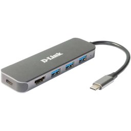 Hub USB D-Link DUB-2333, docking station (silver, USB-A, USB-C, HDMI)