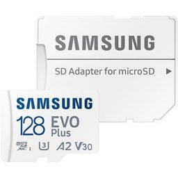 Card de Memorie Samsung EVO Plus 2024 128GB SDXC UHS-I White + Adaptor SD