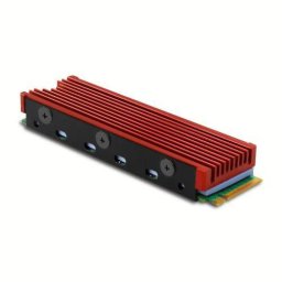 Cooler Pasiv AXAGON CLR-M2 pentru M.2 SSD Suport SSD 80MM Aluminiu Pad-uri Termice Silicon Incluse Negru/Rosu