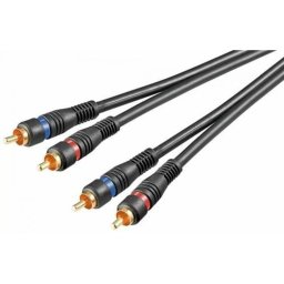 Cablu Audio Goobay 2x RCA Tata - 2x RCA Tata contacte Aurite 5m