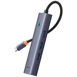 Multihub Baseus 6 in1 UltraJoy Type-C la 1 x HDMI 4K30Hz Si 3xUSB 3.0 Si 1 x PD + RJ45 Gri