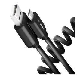 Cablu Twister AXAGON Micro USB la USB-A USB 2.0 2.4A Aluminiu 0.6M Negru