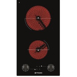 Plita Electrica Pyramis PHC31233FMB 9 Trepte 1800W 2 Zone Gatit Sticla Negru