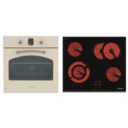 Pachet Cuptor Incorporabil + Plita Pyramis 15P 2170W 64L Electronic 0.78kW/h Clasa A Timer Bej