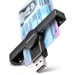 Cititor Carduri Smart AXAGON CRE-SMPA USB-A Smart Card Pocket Reader Negru