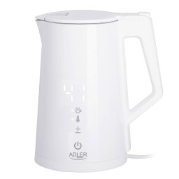 Fierbator De Apa Adler AD 1345 2200W 1.7L Rotire 360Â° Afisaj Led Touch Control Functie Mentinere Cald 5 Setari De Temperatura Strix Alb