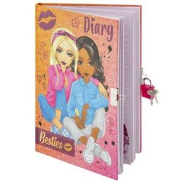 Jurnal Grafix Besties A5 cu Cheie si Lacat 60 Foi Hartie Roz Liniata
