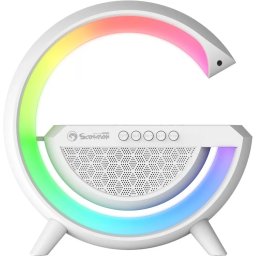 Boxa Portabila Wireless Marvo SG-302 Incarcare Wireless Iluminare RGB 5W Alb
