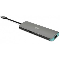 Hub USB I-TEC 1x Ethernet 1x HDMI 1x miniJack 3.5mm (microphone and headphones) 1x USB-C 3x USB 3.0 microSD card reader SD Card Reader 100W Gri