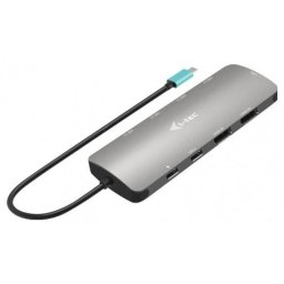 Hub USB I-TEC 1x RJ-45 2x HDMI 2x USB 2.0 2x USB 3.2 (Gen 1) 2x USB-C 100W 4K 60FPS Gri