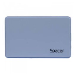 Rack Extern Spacer pentru HDD/SSD 2.5Inch S-ATA Interfata PC USB 3.0 Husa Piele Sintetica Plastic Bleu