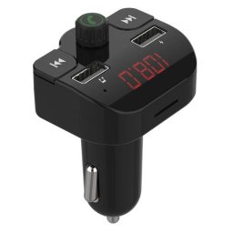 Modulator FM Spacer Bluetooth 5.0 2xUSB Max. 10-15M MP3/WMA 206 Canale 87.5-108Mhz USB Disk MicroSD Protectie Circuit Negru
