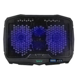Stand Cooler Laptop Spacer 17Inch pentru Gaming Sita Metal Airflow 72CFM LED Albastru Negru