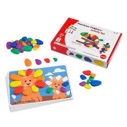 Jucarie Edx Education Rainbow Pebbles Pietricele Cu Carduri De Activitati