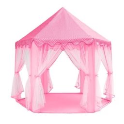 Cort Joaca Copii Procart Castel Printese Pliabil 6 Intrari Roz