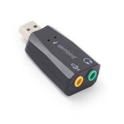 Adaptor Audio Gembird Extern Interfata USB 2.0 Conectori 3.5MM Jack Negru