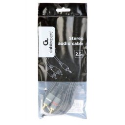Cablu Audio Gembird Stereo 3.5MM Jack la 2x RCA Conectori Auriti 2.5M Negru