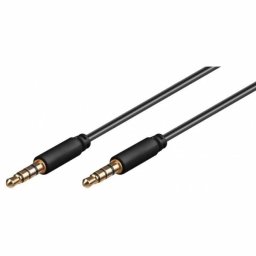 Cablu Audio Jack Stereo Goobay 3.5mm Tata 4pini - 3.5mm Tata 0.5m Negru