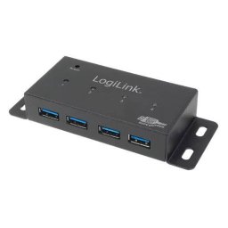 Hub Extern Logilink Porturi 4x USB 3.0 Conectare prin USB 3.0 Alimentare Retea 220V Negru