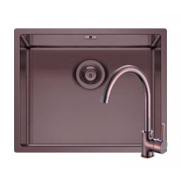 Set Chiuveta Inox + Baterie ECO BELLO Pyramis ASTRIS COLORA 50x40 1B Copper