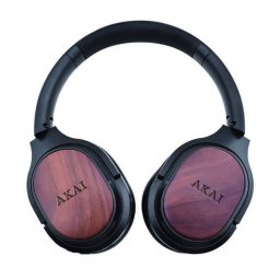Casti Audio Akai Bluetooth On Ear Din Bambus Cu Anc Negru