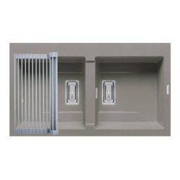 Set Chiuveta Granit + Suport multifunctional ROLL UP Pyramis KARTESIO 86x50 2B Industrial Grey