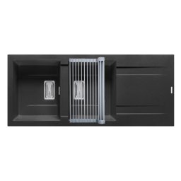 Set Chiuveta Granit + Suport multifunctional ROLL UP Pyramis KARTESIO 116x50 2B 1D Black