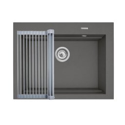 Set Chiuveta Granit + Suport multifunctional ROLL UP Pyramis SIROS 67x51.5 1B Iron Grey