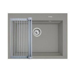 Set Chiuveta Granit + Suport multifunctional ROLL UP Pyramis SIROS 67x51.5 1B Industrial Grey