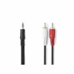 Cablu Audio Nedis Stereo 3.5mm Tata - 2x RCA Tata 1.5m Negru