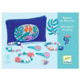 Set Bijuterii din Lemn Djeco Lilarose pentru Fetite Model Marina Albastru