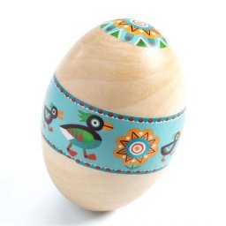 Maracas din Lemn Djeco Forma Ou Pentru Copii Mici Multicolor