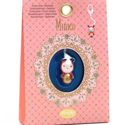 Figurina Djeco Minico Tip Breloc cu Pandativ Colectia Tinyly Roz