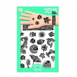 Set Tatuaje Temporare Djeco Modele din Polynesia pentru Copii Non Alergice Verde