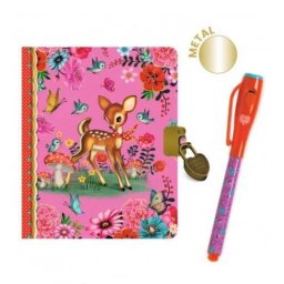 Jurnal Secret Djeco Fiona cu Pix Magic Incuietoare Lacat si Cheie 88 Pagini Liniate Colectia Lovely Paper Roz