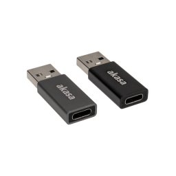 Adaptor AKASA x2 USB-C 3.2 Type A USB-C 3.2 Type C Negru