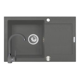 Set Chiuveta Granit + Baterie BELLO Pyramis MIDO 79x50 1B 1D Grey