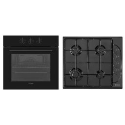 Pachet Incorporabil Pyramis Premium BLACK 90019201 Cuptor Electric 8 Functii Clasa A si Plita Gaz Email Negru