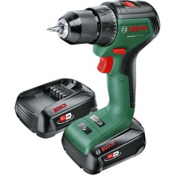 Bosch Bosch Powertools cordless drill/driver UniversalDrill 18V-60 (green/black, 2x Li-ion batteries 2.0Ah, case, POWER FOR ALL ALLIANCE)