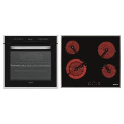 Pachet Incorporabil Pyramis 55P Cuptor Electric 78L Clasa A si Plita Vitroceramica Inox/Negru