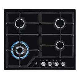 Plita Incorporabila Electrolux EGS6436K 4 Arzatoare pe Gaz 60CM Aprindere Electrica Integrata Gratare Fonta Negru