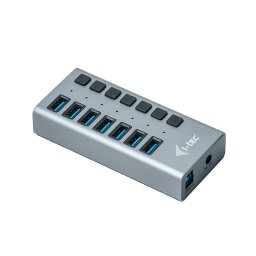 Hub USB I-TEC U3CHARGEHUB7 7 Porturi USB 3.0 + Adaptor de Alimentare 36W Argintiu