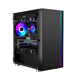Cooler Procesor PCCOOLER Middle Tower Sticla Securizata ARGB Negru