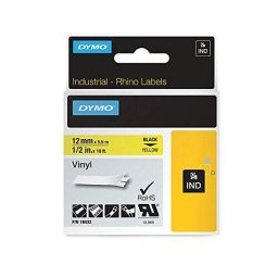 Banda Etichete Dymo Rhino Band Vinyl black / yellow 12mmx5,5m