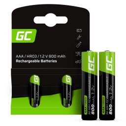Set Acumulatori Reincarcabili Green Cell GR08 2x AAA HR03 800mAh Negru/Verde